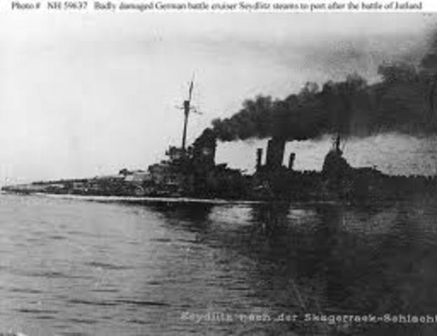 The Battle of Jutland, the only major naval engagement of the war is fought with no clear winner.