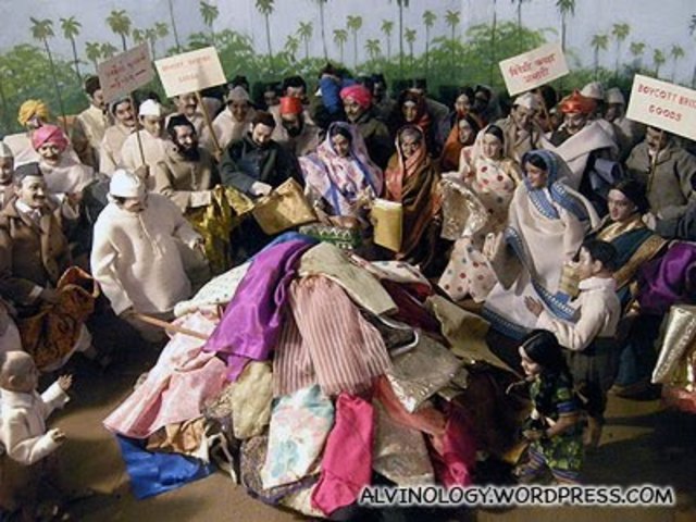 Gandhi Burned English Cloth