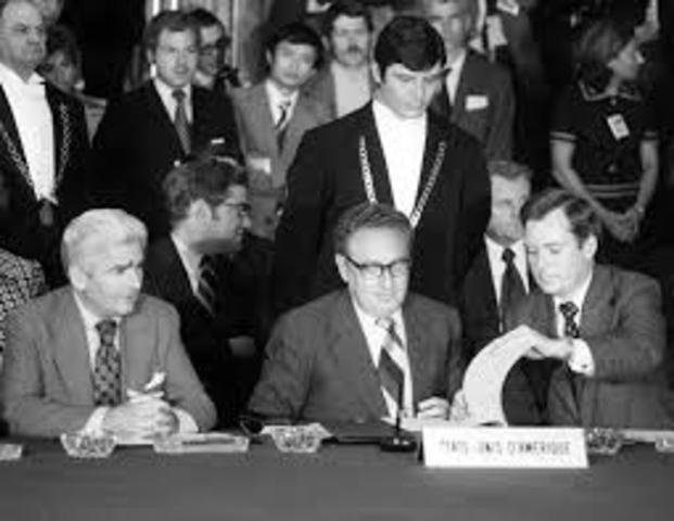 United States Signs cease fire with north Vietnam and Vietcong