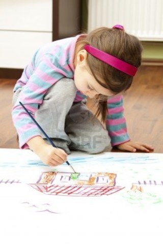 Pintando en la escuelita