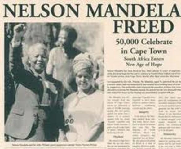 The release of Nelson Mandela from prison