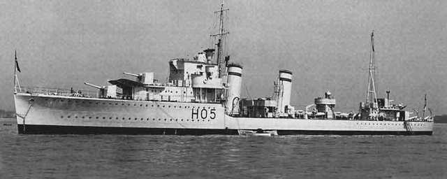 The HMS Greyhound sunk
