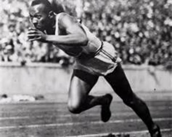 Jesse Owens was a black runner in the 1936 Olympics in Berlin, Germany.