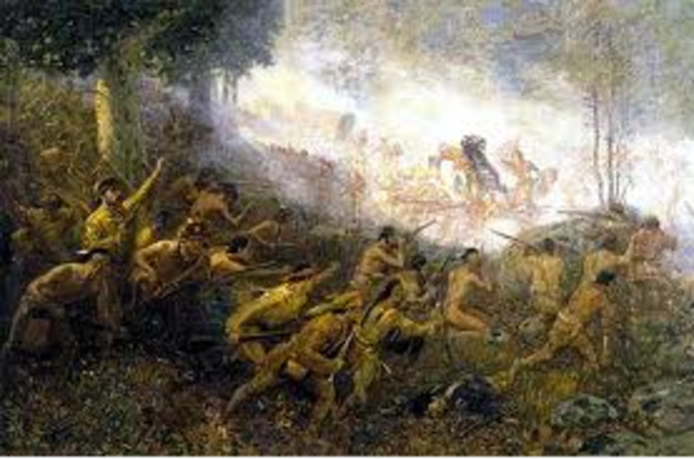 Gen. Braddock and Battle of the Monongahela.Braddock is killed.