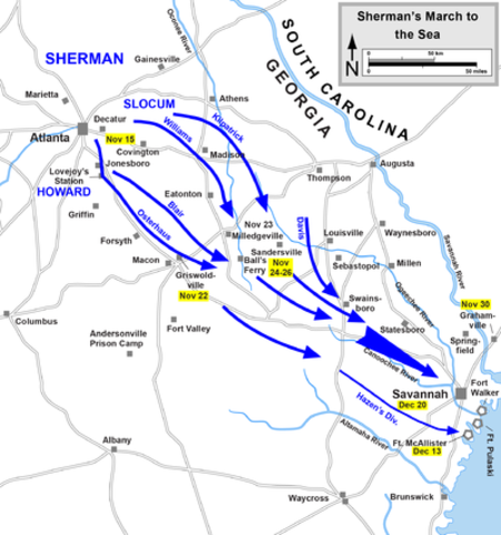 Sherman begins March to the sea