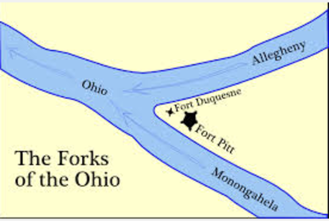 Washington and Guyasuta at Forks of the Ohio.