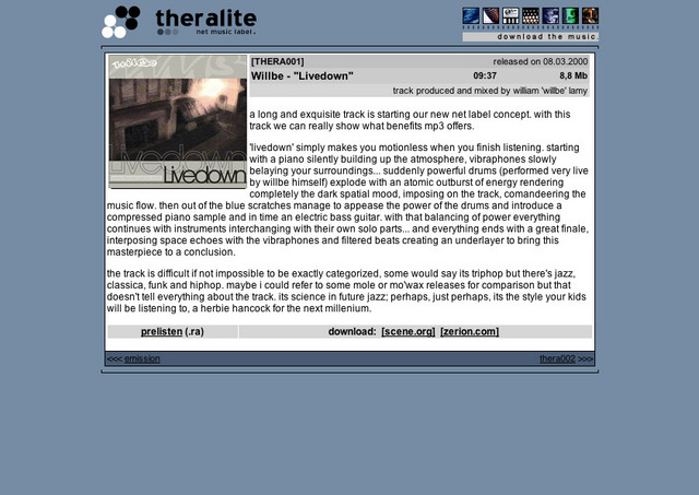 Livedown release at Theralite netlabel