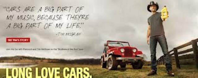 Tim's car that he puts pennzoil oil in it