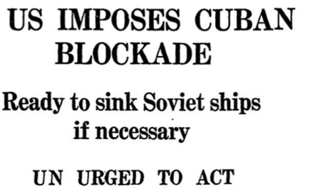 US Blocks Soviet Ships from Reaching Cuba