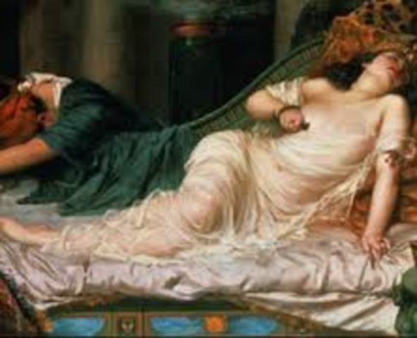 30 BC Cleopatra commits suicide