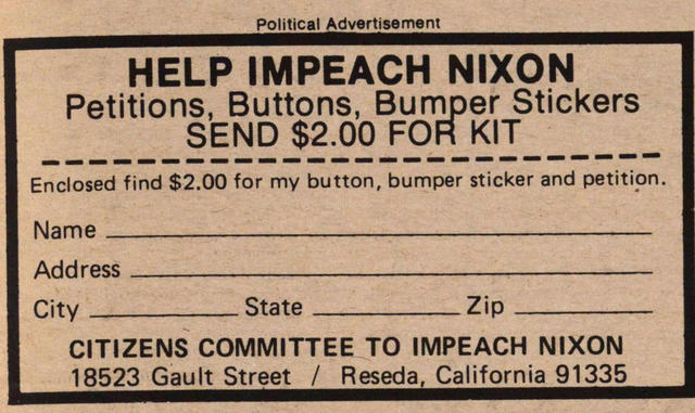 Congress Initiates Impeachment Proceedings Against Nixon
