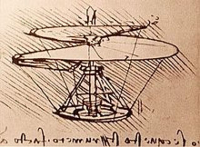 The first ideas of the helicopter.