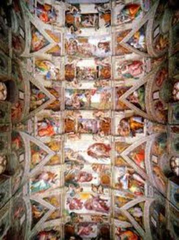begins his work on the Sistine Chapel