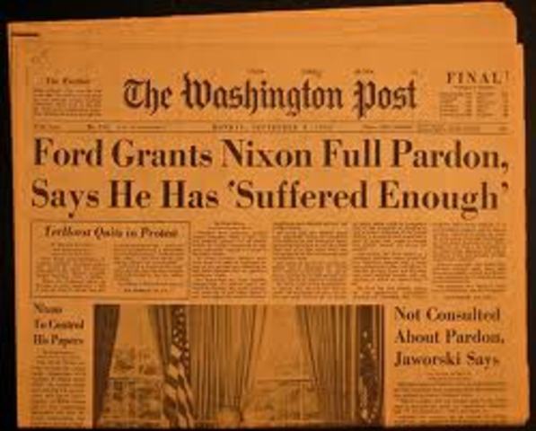 Ford pardons Nixon