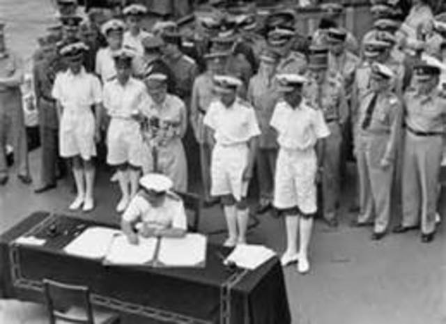 Japan signs official surrender