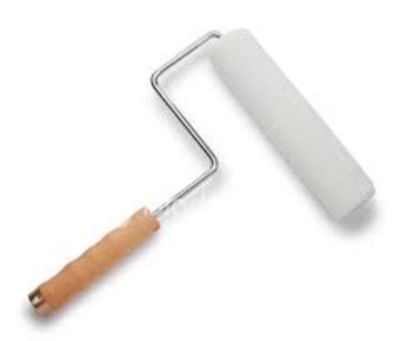 The paint roller is invted.