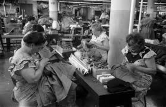 moms job at a clothing factory