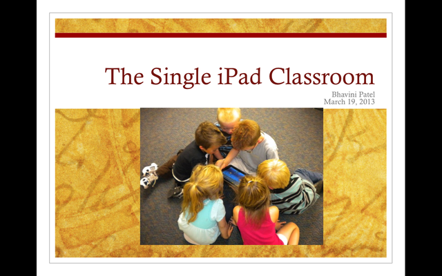 Single iPad Classroom Training