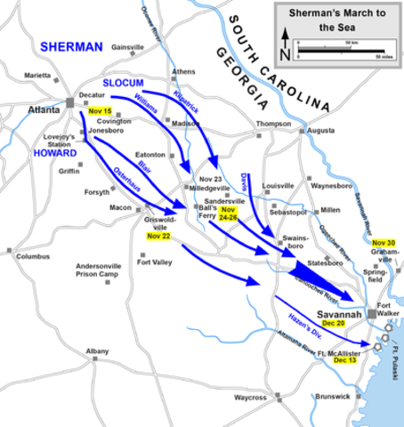 Sherman begins his "march to the sea"