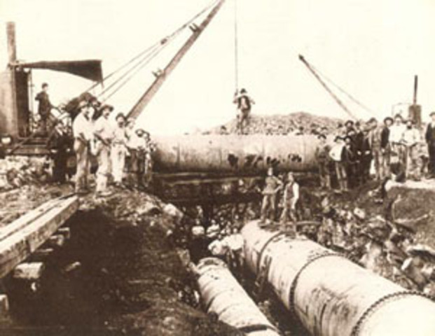 sewerage system introduced in Melbourne for the first time