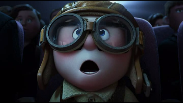 Carl goes to the cinema and becomes a fan of Charles Muntz.