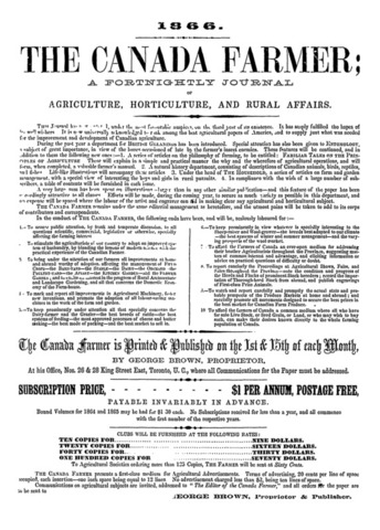 Creation of the "Canadian Farmer"