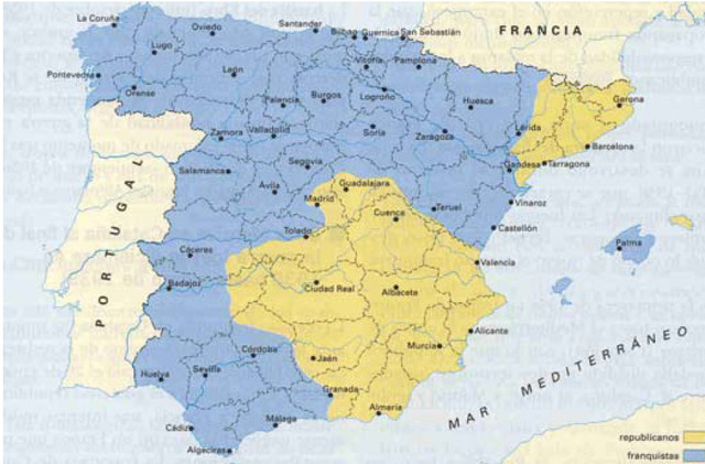 Abancen les tropes franquistes cap al Mediterrani