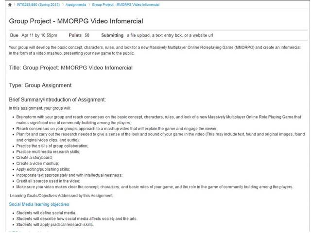 Week 5: Group Project Assigned