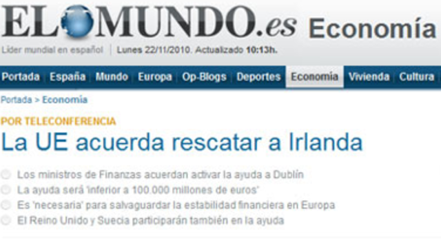 Irlanda pide el rescate