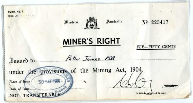 Miners Right implemented