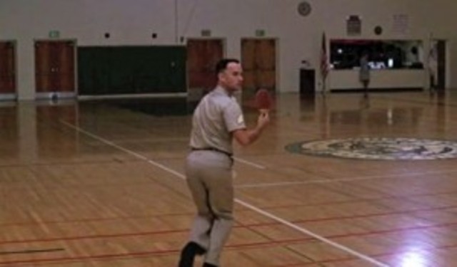 Forrest discovers ping-pong