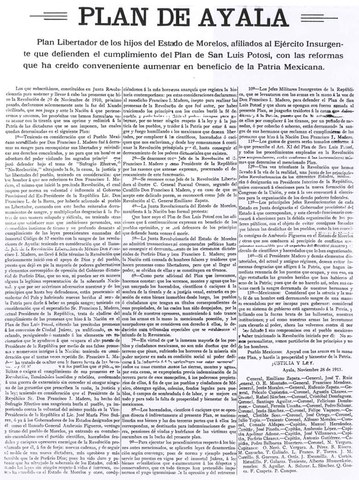 Zapata Drafts the plan of ayala