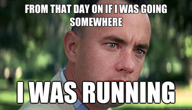 What date did Forrest start running?