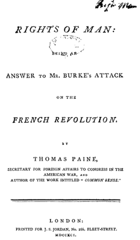 Thomas Paine's Rights of Man was written
