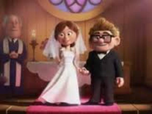 Carl and Ellie get married.