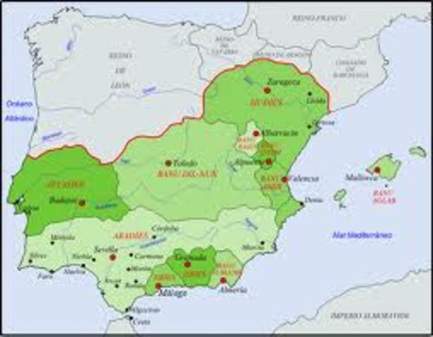 El Al-andalus se dividide en reinos taifas.