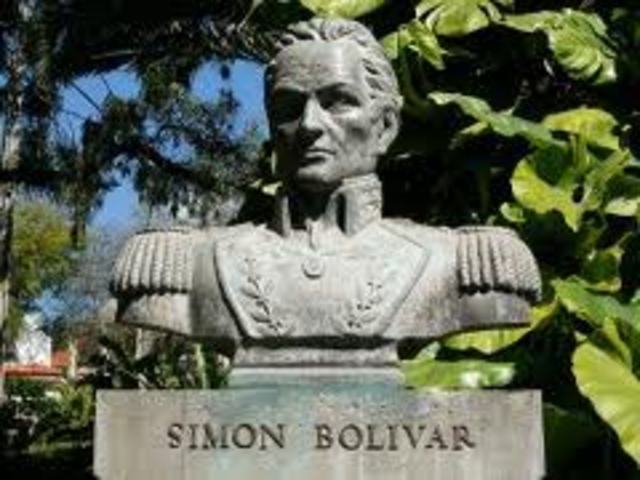 Bolívar dies while other bordering countries win independence.