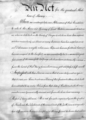 Act for the Gradual Abolition in Pennsylvania