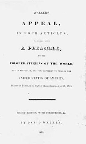Walker publishes "Appeal to the Colored Citizens of the World"