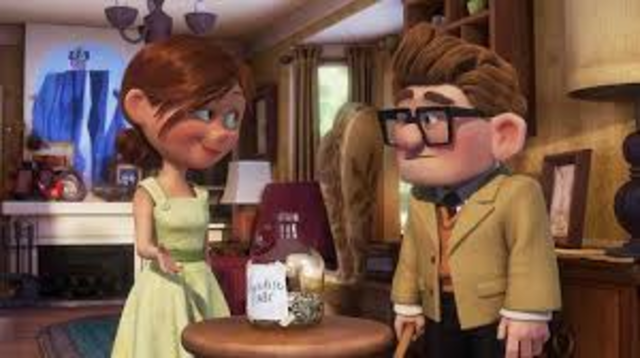 Carl and Ellie save money to fulfil their life long dream