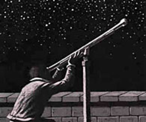 Galileo creats and uses a telescope for the first time