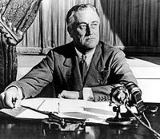 Beginning of FDR's "Fireside Chats"