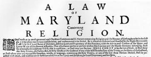 Act of Torleration in Maryland