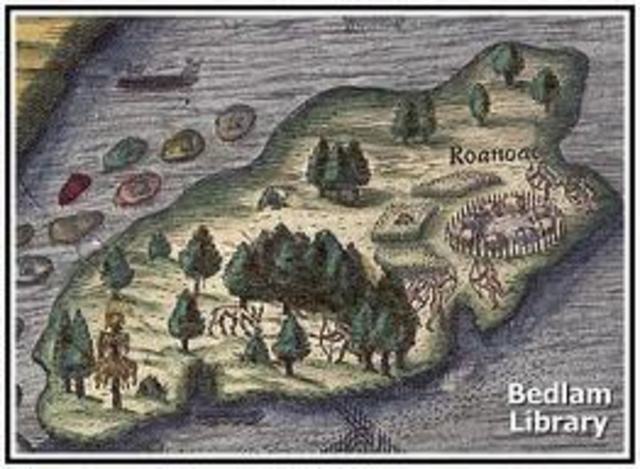 Raleigh founds Roanoke colony