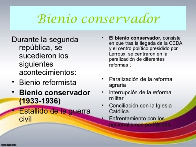 BIENNI CONSERVADOR (NEGRE) 1933- 1936