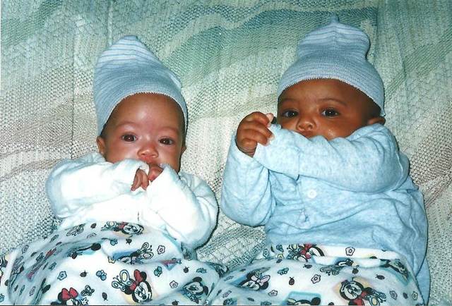 My brother and I were born
