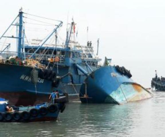North Korea’s ship crash on a fishing boat of China