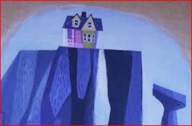 Carl places the house on Paradise Fall