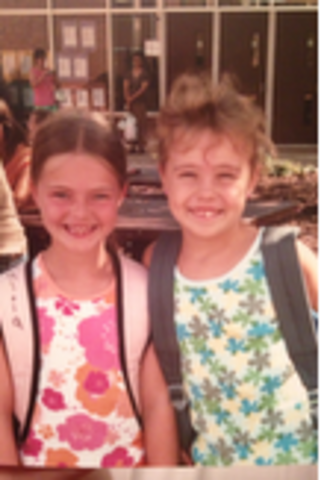 Me and My Best Friend Amalia on the first day on 1st grade