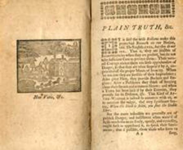 Ben. Publishes his first phamplet